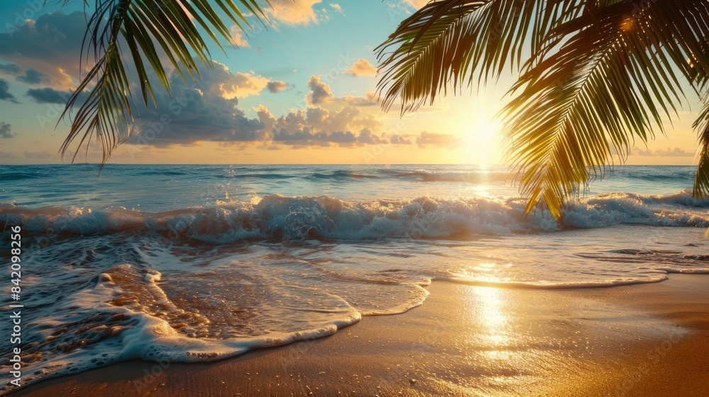 Fototapeta premium Tropical Beach at Sunset