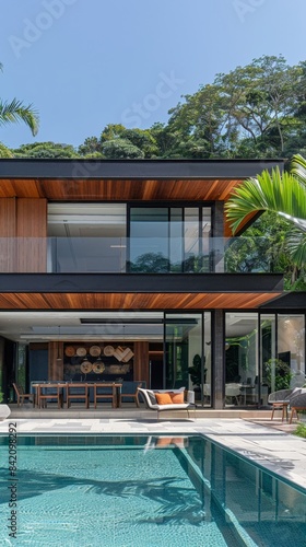 Wallpaper Mural Photos of Morden façade houses on tropical beaches, contemporary Brazilian style façades, swimming pools Torontodigital.ca