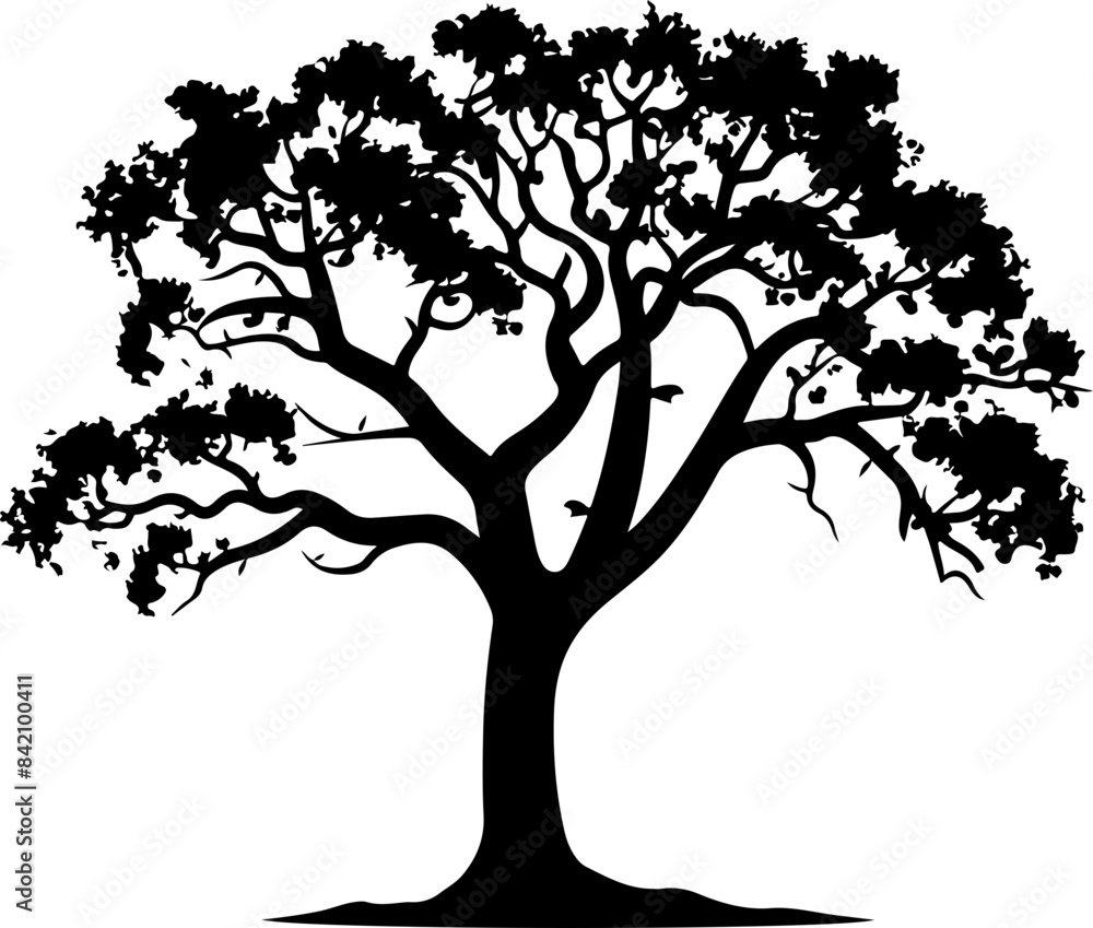Fototapeta premium Silhouette of a Tree Symbolizing Nature's Enduring Strength