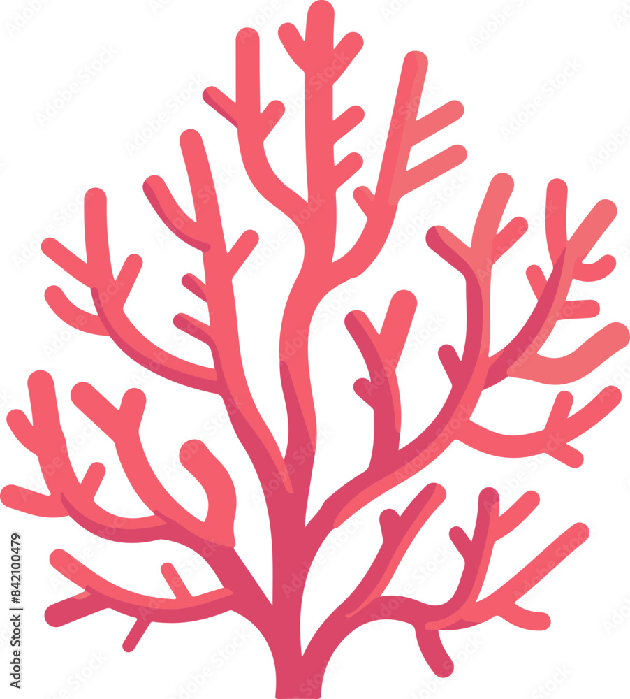 Obraz premium Flat Design Coral Illustration Highlighting Marine Biodiversity