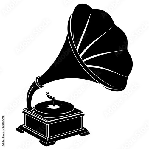 beautiful gramophone mockup silhouette vector art 