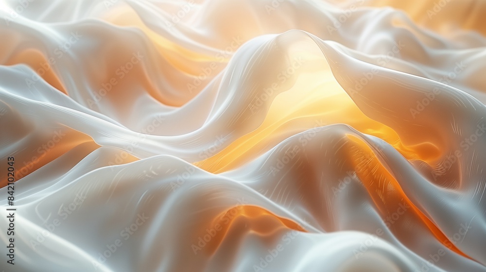 Fototapeta premium Scientific and technological background with white and gold fluid.