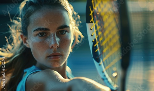 A beautiful female tennis a...