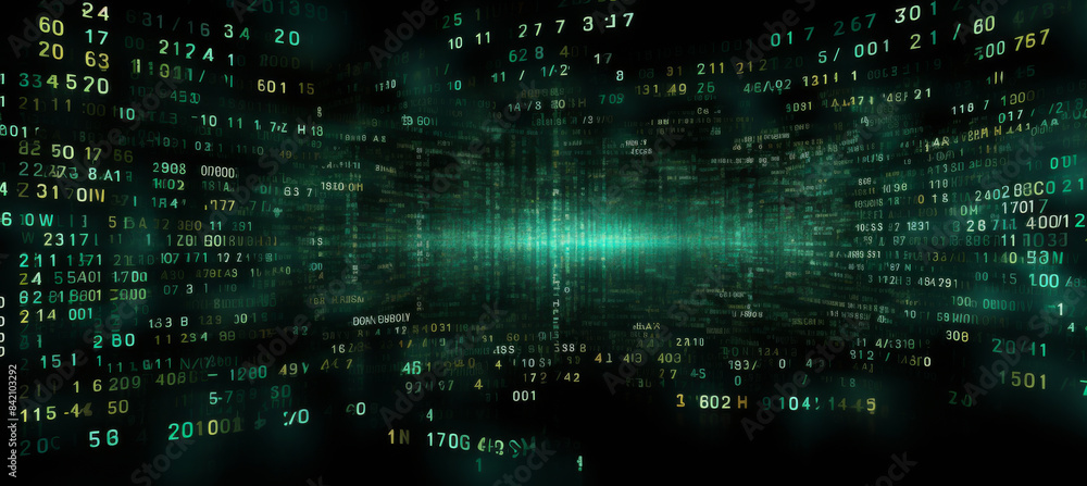 Green and Yellow Digital Binary Data Computer Background Green and Yellow Digital Binary Data Computer Background