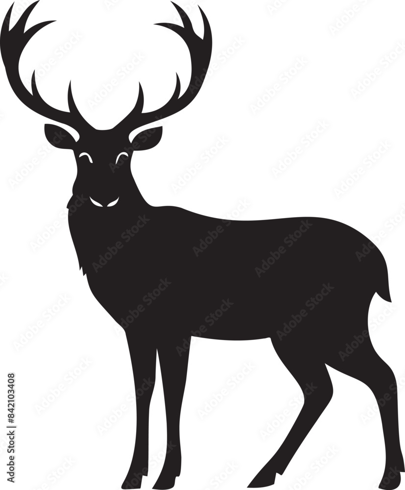 Obraz premium High-Quality Deer Silhouette Vector Illustration