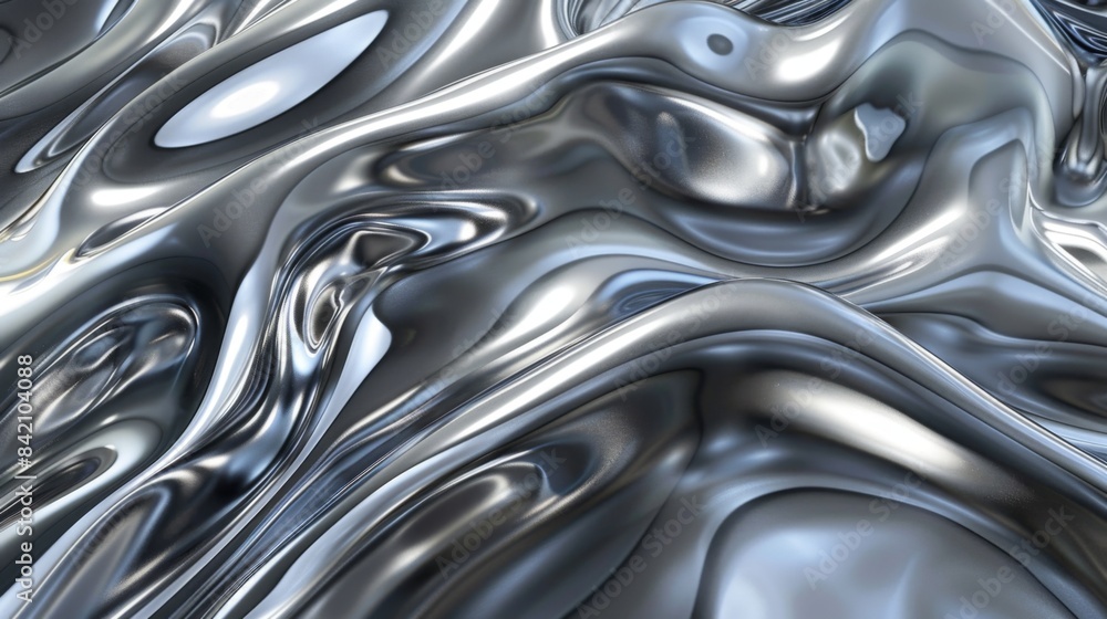 Abstract Liquid Metal Waves - Generative AI Abstract Liquid Metal Waves - Generative AI
