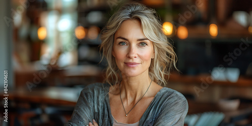 Wallpaper Mural Professional Harmony: Mature Woman in Home Office Torontodigital.ca