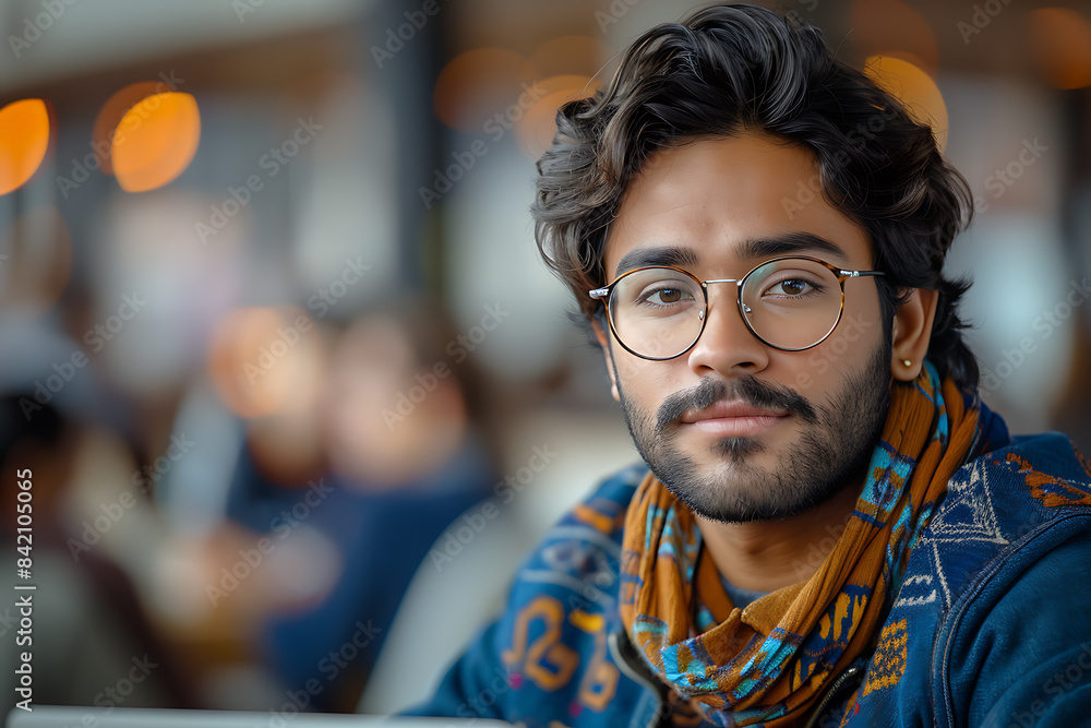 Indian Professional Analyzes Data with Focus Indian Professional Analyzes Data with Focus