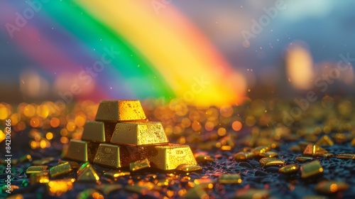Golden Dreams Capturing the Glittering Promise of Wealth at the Rainbow's End