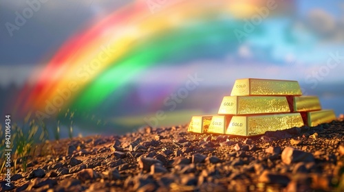 Golden Dreams Capturing the Glittering Promise of Wealth at the Rainbow's End