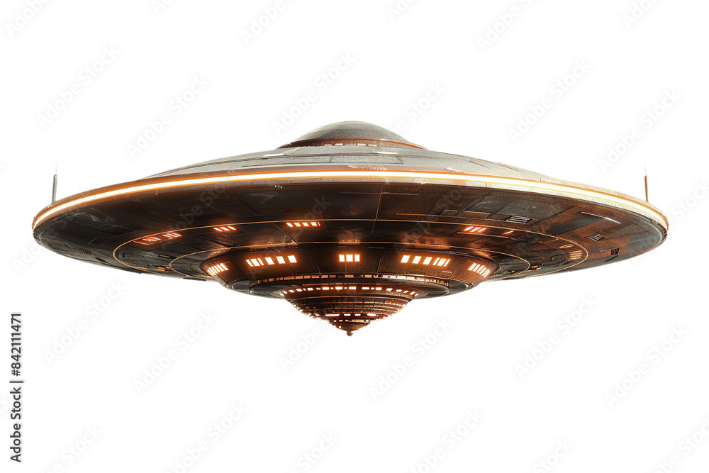 A PNG image features a UFO (Unidentified Flying Object) ship
