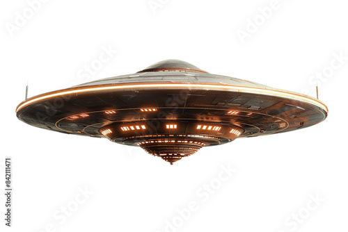 Obraz na płótnie A PNG image features a UFO (Unidentified Flying Object) ship w salonie