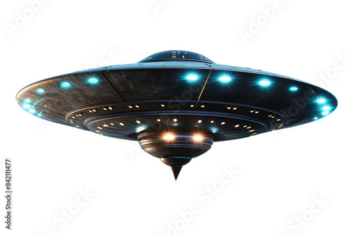 Obraz na płótnie A PNG image features a UFO (Unidentified Flying Object) ship w salonie