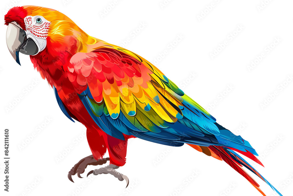 Fototapeta premium A PNG image showcases a colorful parro