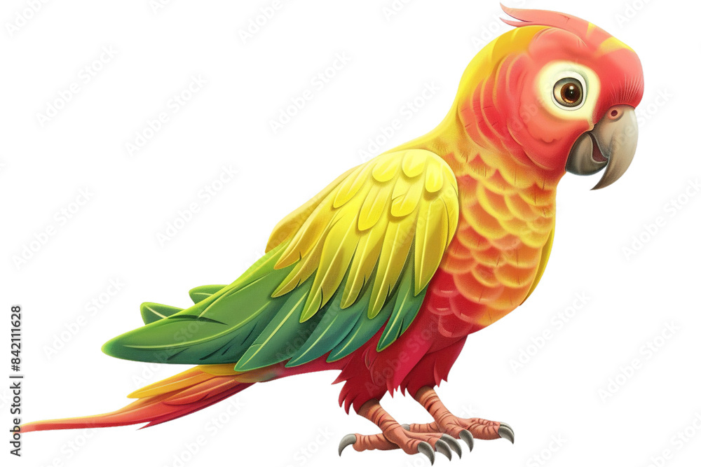 Obraz premium A PNG image showcases a colorful parro