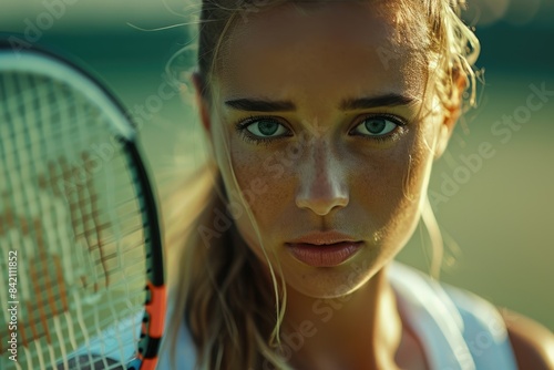 A beautiful female tennis a...