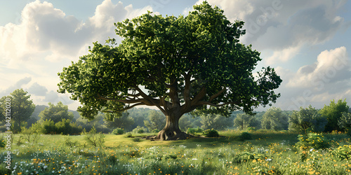 tree in the field, Premium Photo Solitude in Nature A Photorealistic, Premium Photo A tree with a large trunk and a large, Premium Photo Jackson oak tree jackson square, Premium Photo Huge Old Oak,  photo