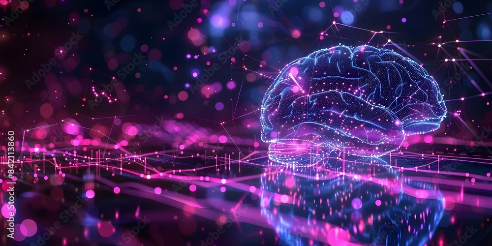 Emulating Human Brain Functions with Artificial Intelligence and Neural Networks. Concept Neural Networks, Artificial Intelligence, Brain Functions, Machine Learning