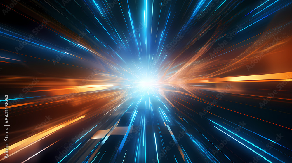 Abstract background with light speed lines and glowing starry sky Abstract background with light speed lines and glowing starry sky