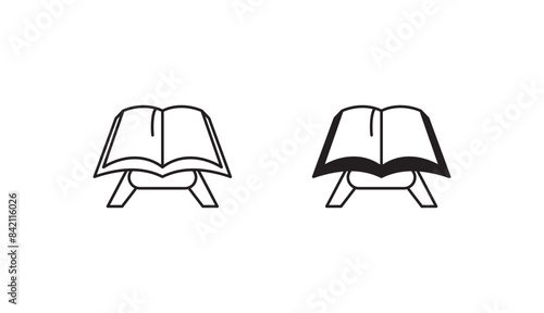 Quran icon design with white background stock illustration