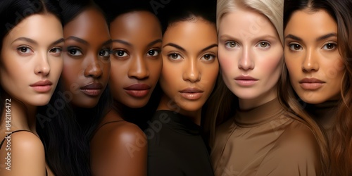 Close-up Portraits of Diverse Multiracial Women. Concept Portrait Photography, Diverse Women, Close-up Shots