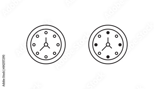 Clock icon design with white background stock illustration
