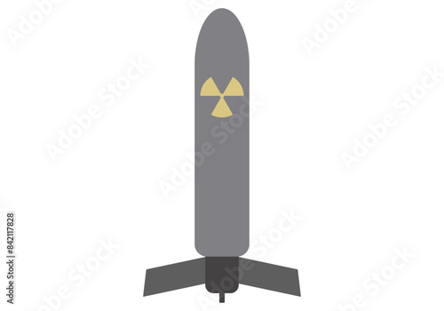 Misil nuclear en fondo blanco