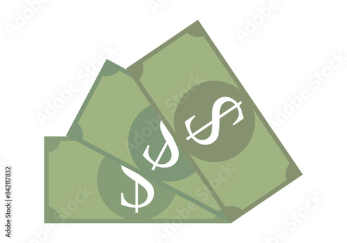 Billetes de dólar en fondo blanco