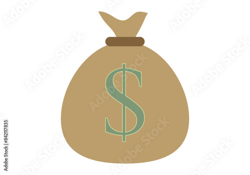 Saco de dinero con símbolo de dólar