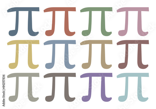 Hoja de iconos de número pi.