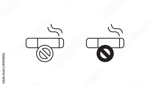 No Smoking icon design with white background stock illustration