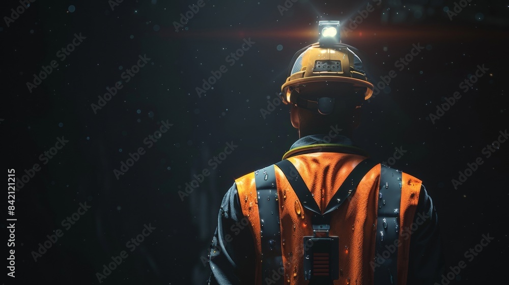 Glowing Safety Gear LED Headlamp and Reflective Vest Illuminate Inspection in the Dark Glowing Safety Gear LED Headlamp and Reflective Vest Illuminate Inspection in the Dark