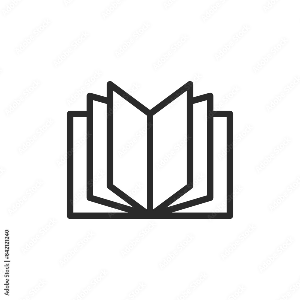 Book with open pages, linear style icon. Editable stroke width Book with open pages, linear style icon. Editable stroke width