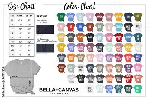 Photography Bella Canvas 3001 Color Chart