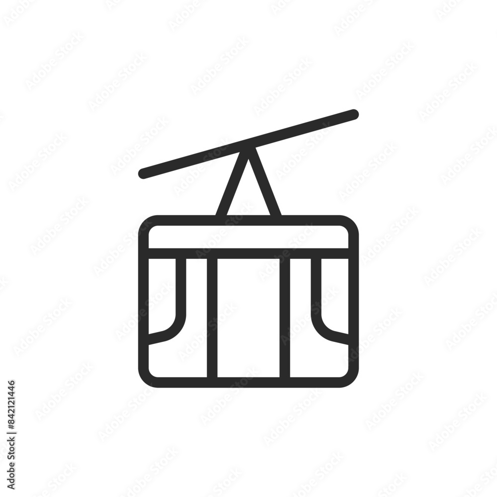 Cable car, linear style icon. mountain or urban cable transportation. Editable stroke width. Cable car, linear style icon. mountain or urban cable transportation. Editable stroke width.