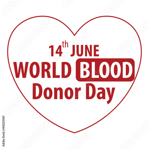 World Blood Donor Day outline heart and hand vector illustration. Blood donation awareness poster design. Hemophilia or blood cancer day concept. World Blood Donor Day vector background. Awareness