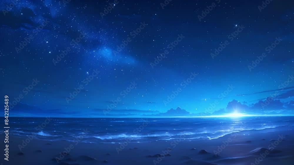 The gentle lapping of waves and the glimmering sand provide a peaceful soundtrack for an evening on the starlit beach. The gentle lapping of waves and the glimmering sand provide a peaceful soundtrack for an evening on the starlit beach.