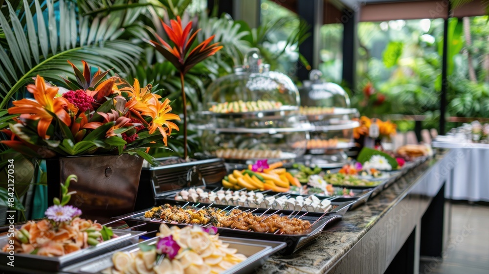 A wedding buffet setup for catering events A wedding buffet setup for catering events