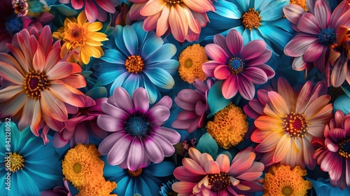 Pattern of vibrant and beautiful flowers