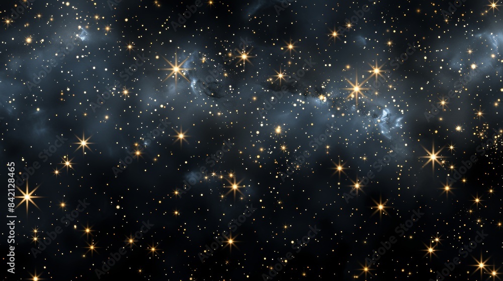 Fototapeta premium Starry Night Sky with Twinkling Stars and Milky Way 