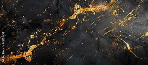 Panel kuchenny z motywem Luxury black gold marble texture background design.