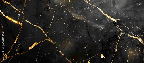 Luxury black gold marble texture background design.