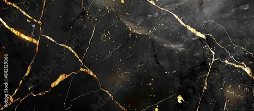 Panel kuchenny z motywem Luxury black gold marble texture background design.