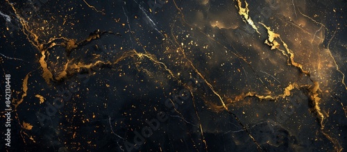 Panel kuchenny z motywem Luxury black gold marble texture background design.