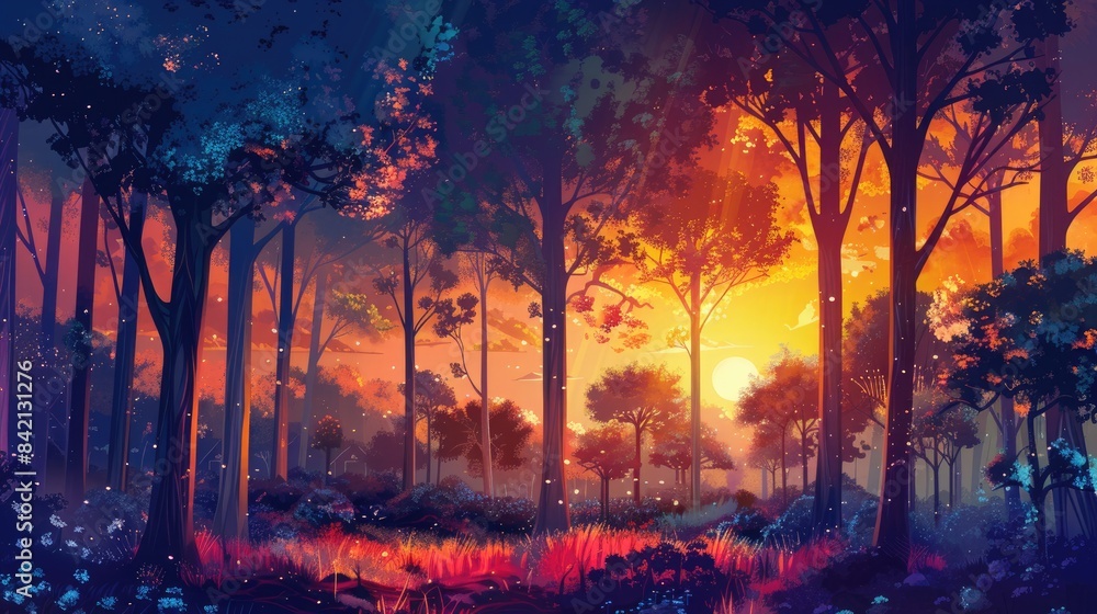 Forest during sunset Forest during sunset
