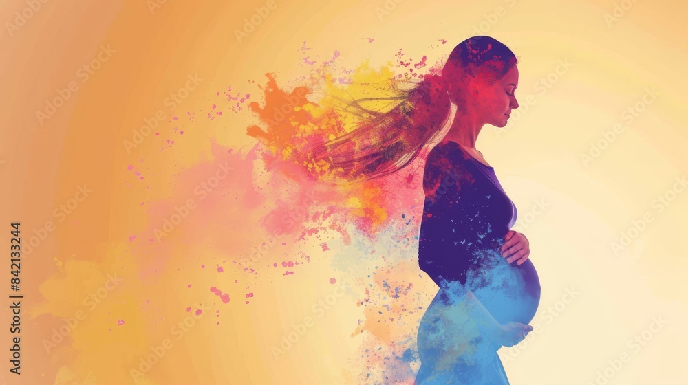 Imagine a flat design of pregnant woman. Imagine a flat design of pregnant woman.
