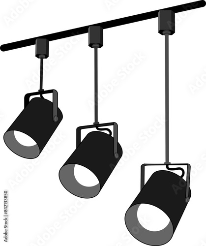 무대조명, 천정조명 일러스트