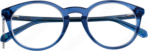Pair of blue eyeglasses made of acetate