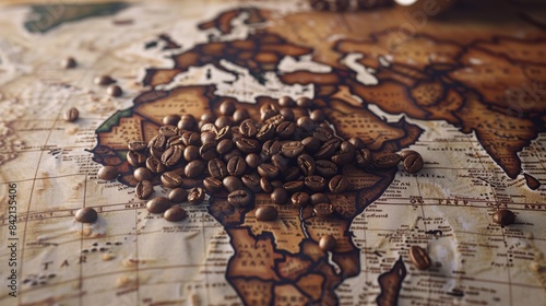 Global Brew Coffee Beans on World Map A Journey Through Flavorful Origins