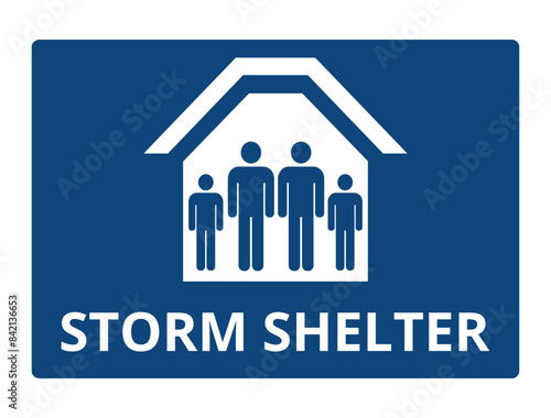 Storm shelter symbol. Concept of safety signs.